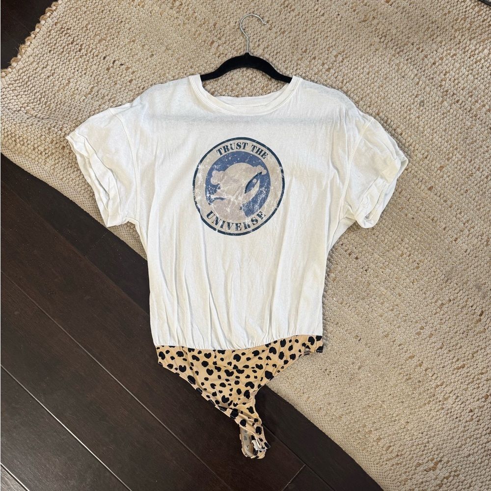 Free People Parker White Graphic Bodysuit Top | Trust The Universe